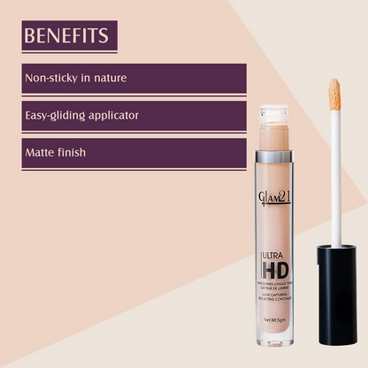 Glam21 Ultra HD Liquid Concealer for HD Finish - Medium Warm - Distacart