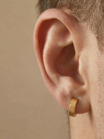 NVR Men's Gold Plated Hoop Earrings - Distacart