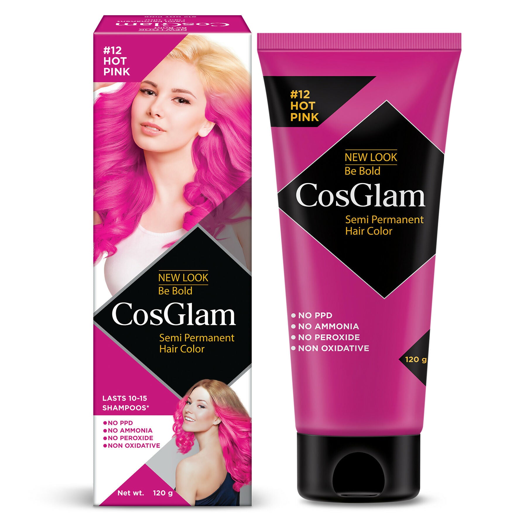 Cosglam Semi Permanent Hair Color for Women & Men (#12 Hot Pink) - Distacart