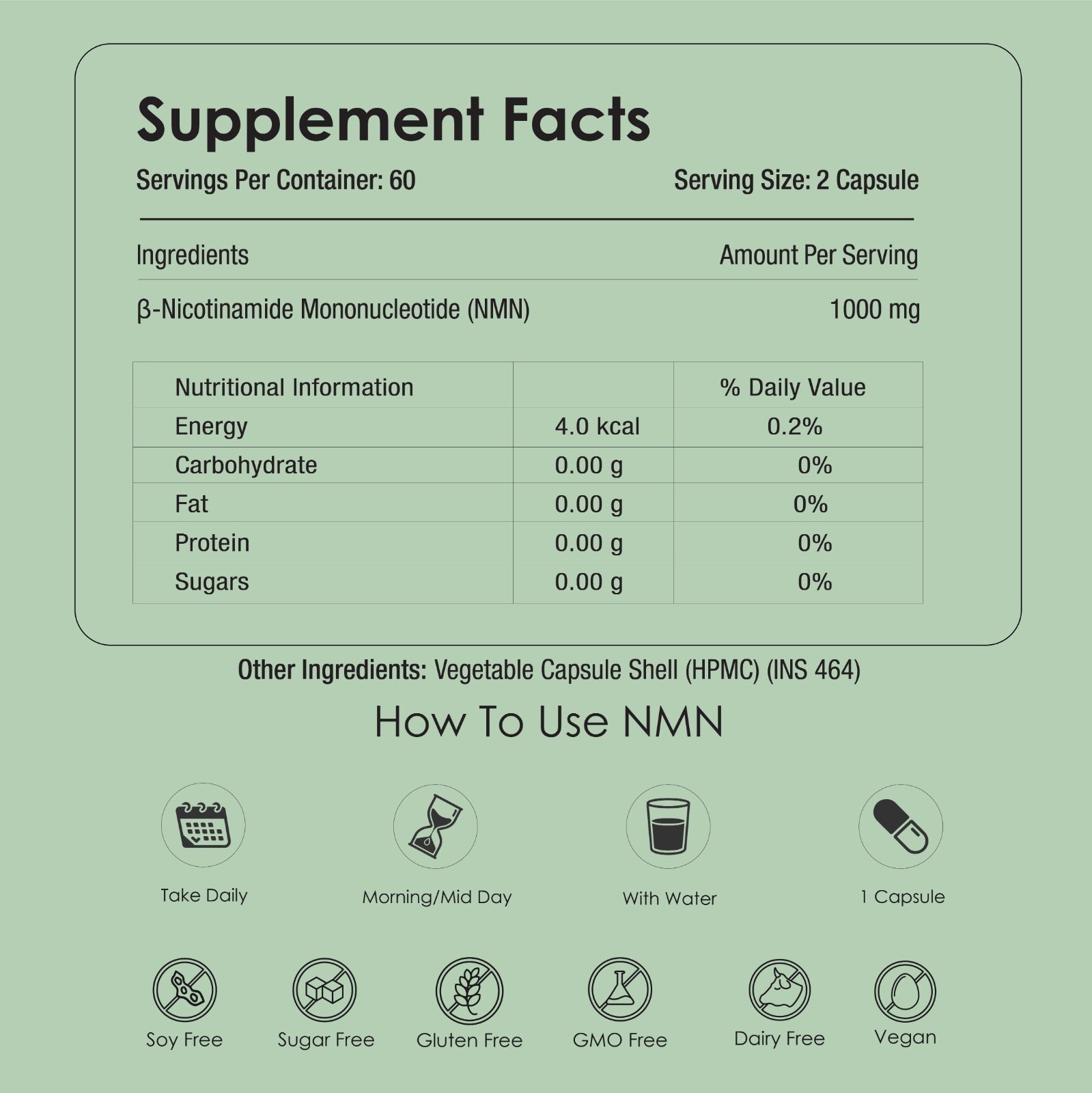 GATACA Pure β-NMN - 1000 mg Capsules, Backed by 21 Patents