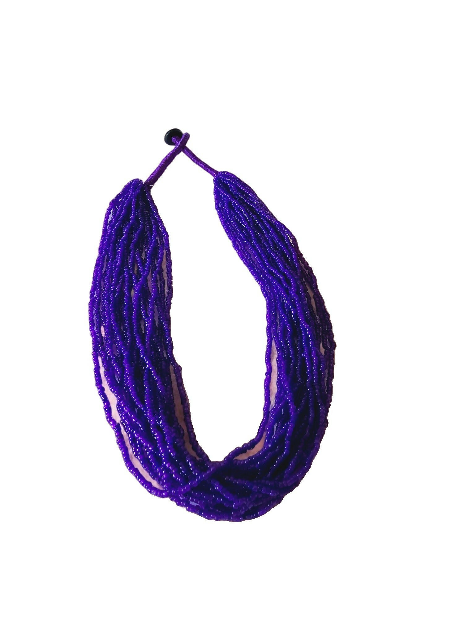 Inhanns Handmade Beaded Multilayer Necklace, 20 Layers - Purple - Distacart