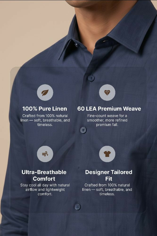 Horizon — Blue Cotton Shirt by Hilo Design - Dista