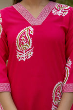Thumbnail for The52 Women's Beautiful Rayon Fabric Printed Work Straight Kurta Pant and Dupatta Set - Distacart