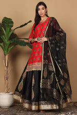 Thumbnail for Joban Fashion Red Silk Lehenga Set