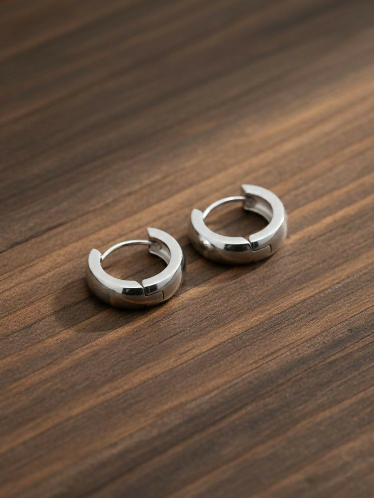 NVR Men's Silver Plated Hoop Earrings - Distacart