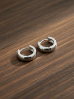 Thumbnail for NVR Men's Silver Plated Hoop Earrings - Distacart