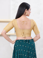 Thumbnail for Joban Fashion Gold Tissue Elbow Sleeveless Front Open Blouse