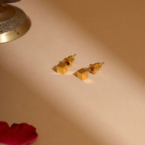 Ruby Raang Golden Square Studs