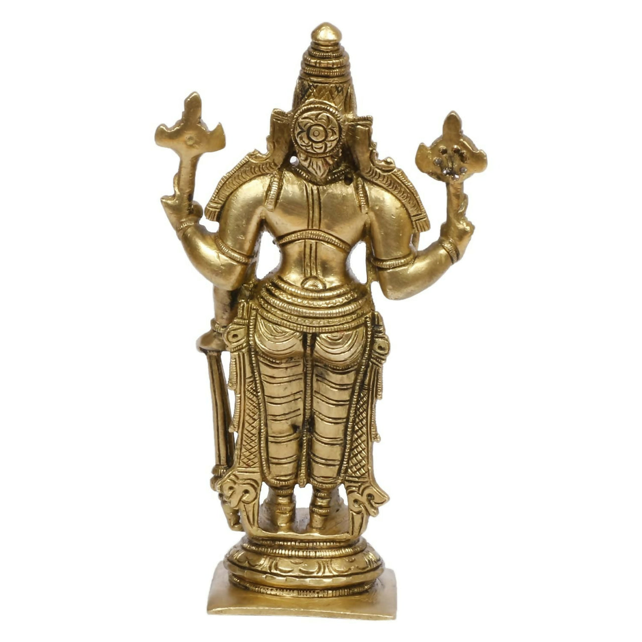 Artvarko Brass Lord Bhagwan Vishnu Narayana With Shankh Chakra Idol - Distacart