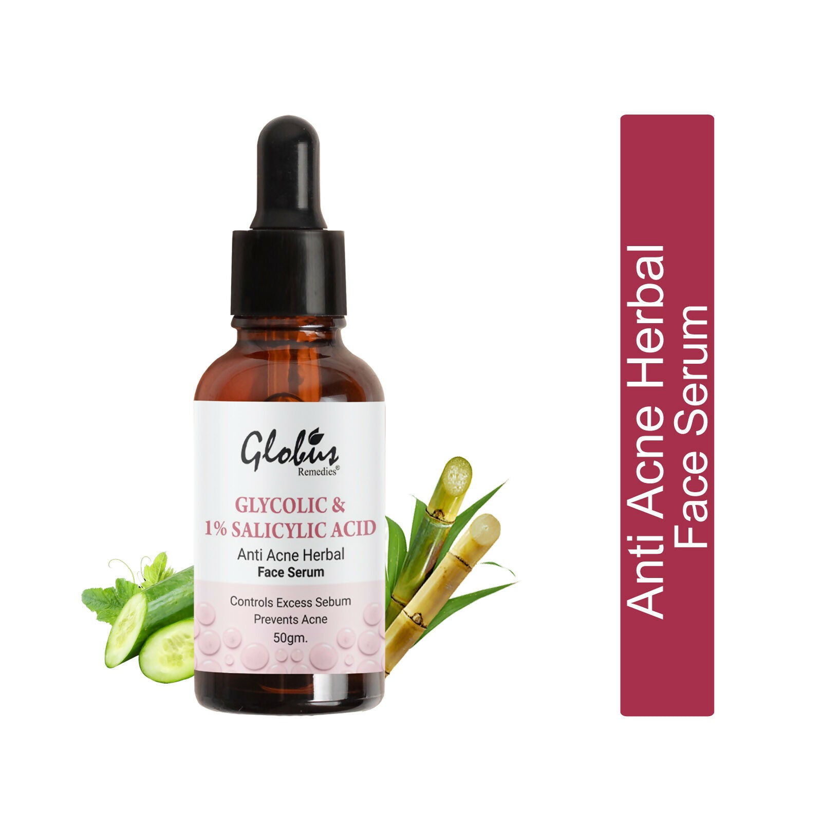 Globus Remedies Glycolic & 1% Salicylic Acid Anti Acne Face Serum