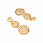 Thumbnail for Nuyug 22K Gold Plated Stone Studded Contemporary Shaped Drop Earrings - Distacart