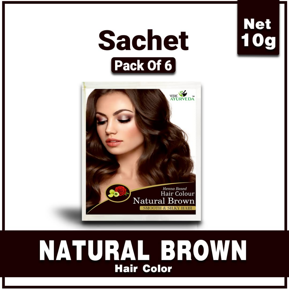 VedicAyurveda Henna Hair Color Naturally Brown - Dista