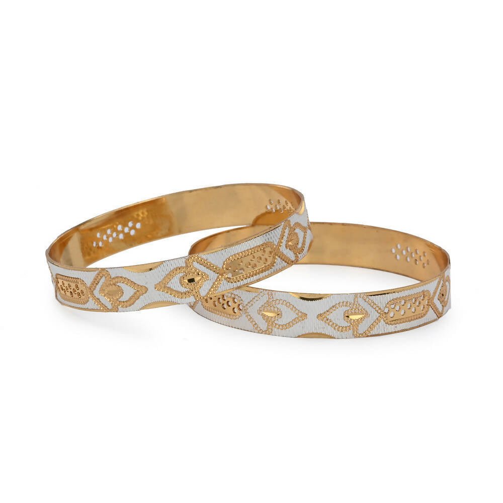 Afast Designer Fancy Party Bangle/ Kada Set, Gold, Metal, Pack Of 2 - Distacart