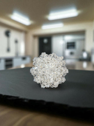 Inhanns Rang-E-Roshan Adjustable Ring – Handmade Crystal Statement Ring - White - Distacart