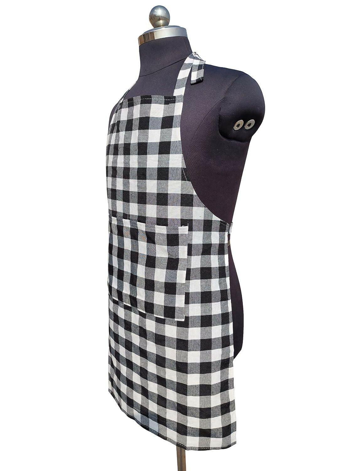 Glun Waterproof Unisex Kitchen Checkered Design Apron-Multicolour (Pack Of 2) - Dista