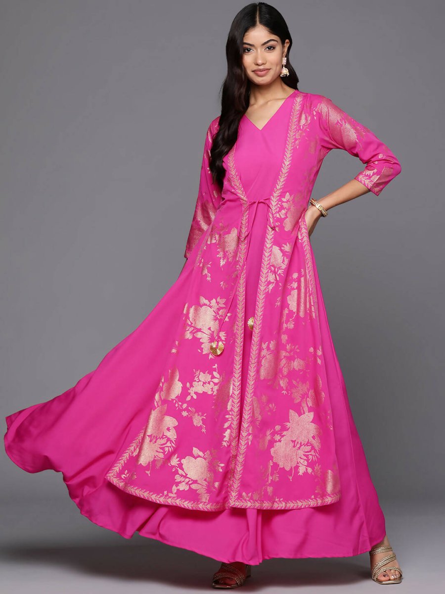 Ahalyaa Women's Traditional wear Ethnic Dress - Pink - Distacart