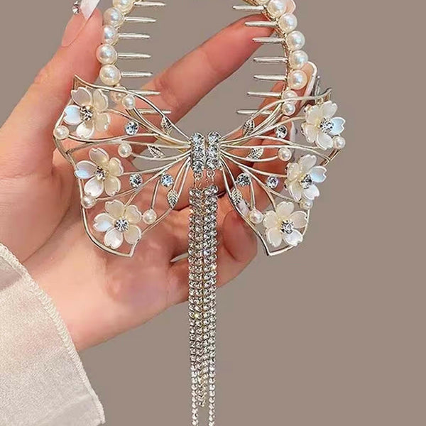 Joban Fashion White Metal Flower Hair Comb Hairpin - Distacart