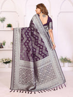 Thumbnail for Aastha Fashion Wine Georgette Silk Leheriya With Elegant Zari Weaving Saree - Distacart
