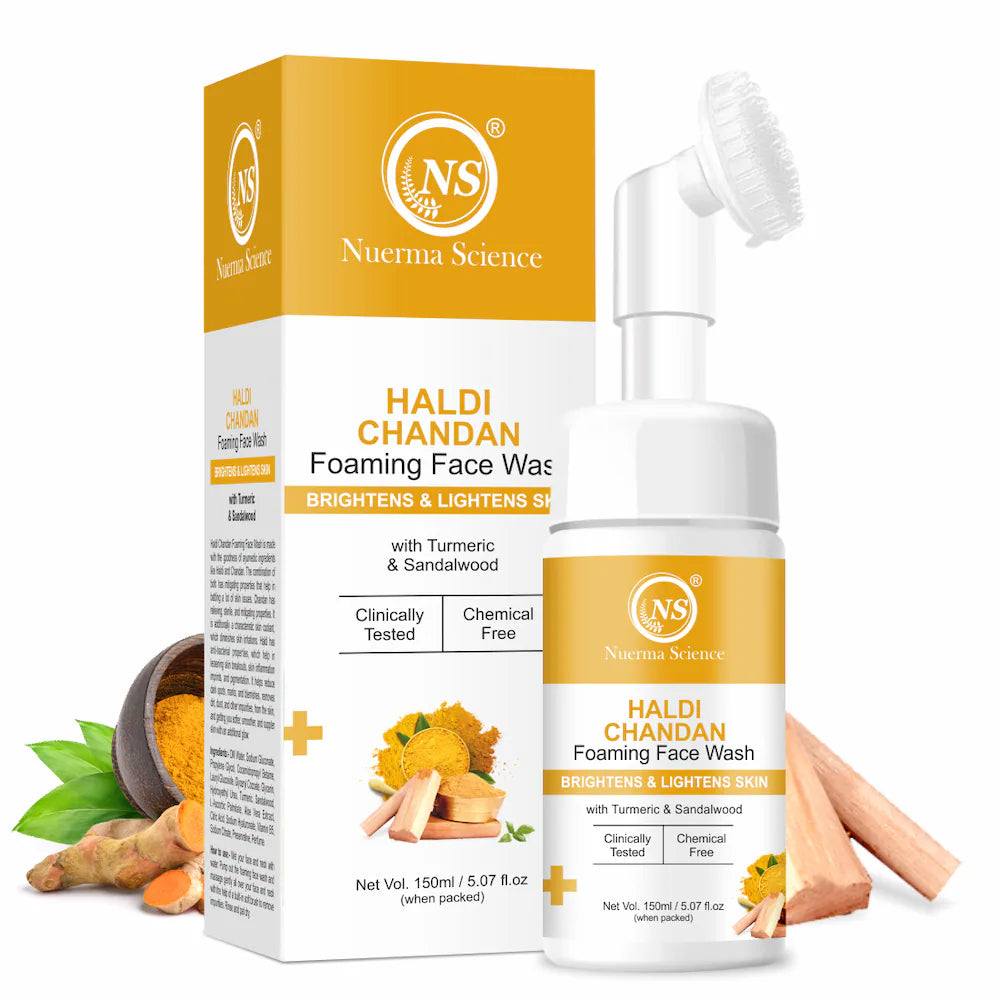 Nuerma Science Haldi Chandan Foaming Face Wash | Improve Skin Texture & Reduces Acne - Distacart