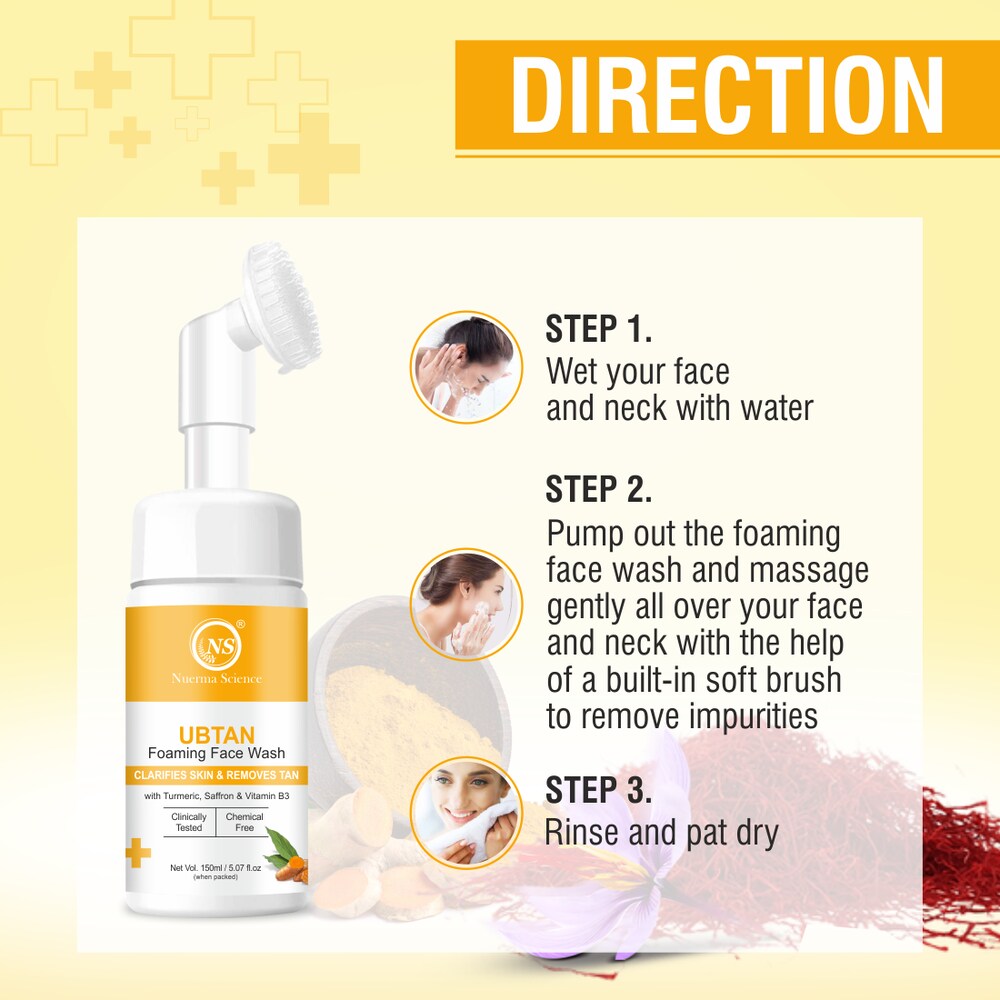 Nuerma Science Ubtan Foaming Face Wash | To Gently Exfoliate & Boost Youthful Skin - Distacart