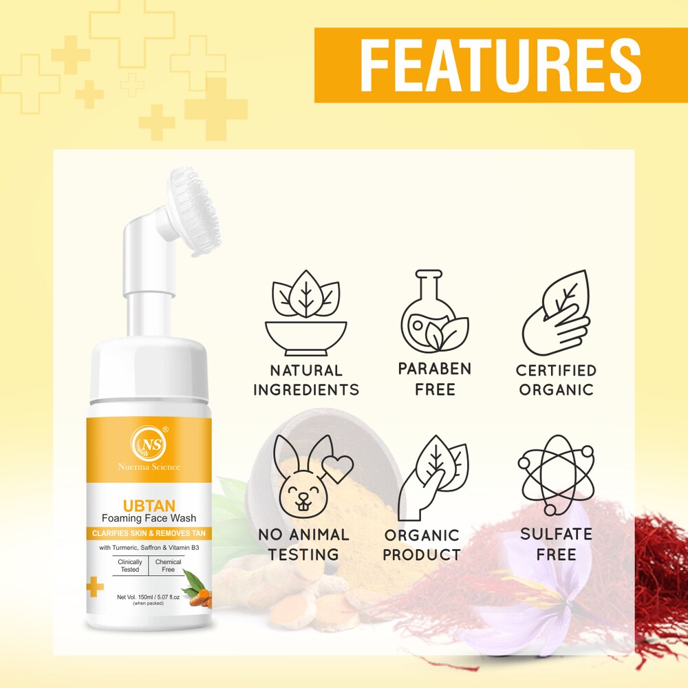 Nuerma Science Ubtan Foaming Face Wash | To Gently Exfoliate & Boost Youthful Skin - Distacart