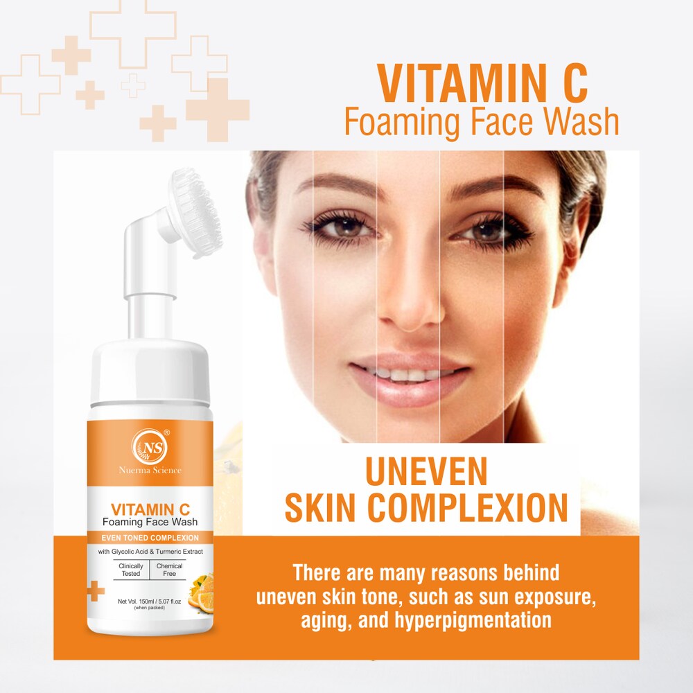 Nuerma Science Vitamin C Foaming Face Wash | To Enhance Skin Glow & Reduce Pigmentation