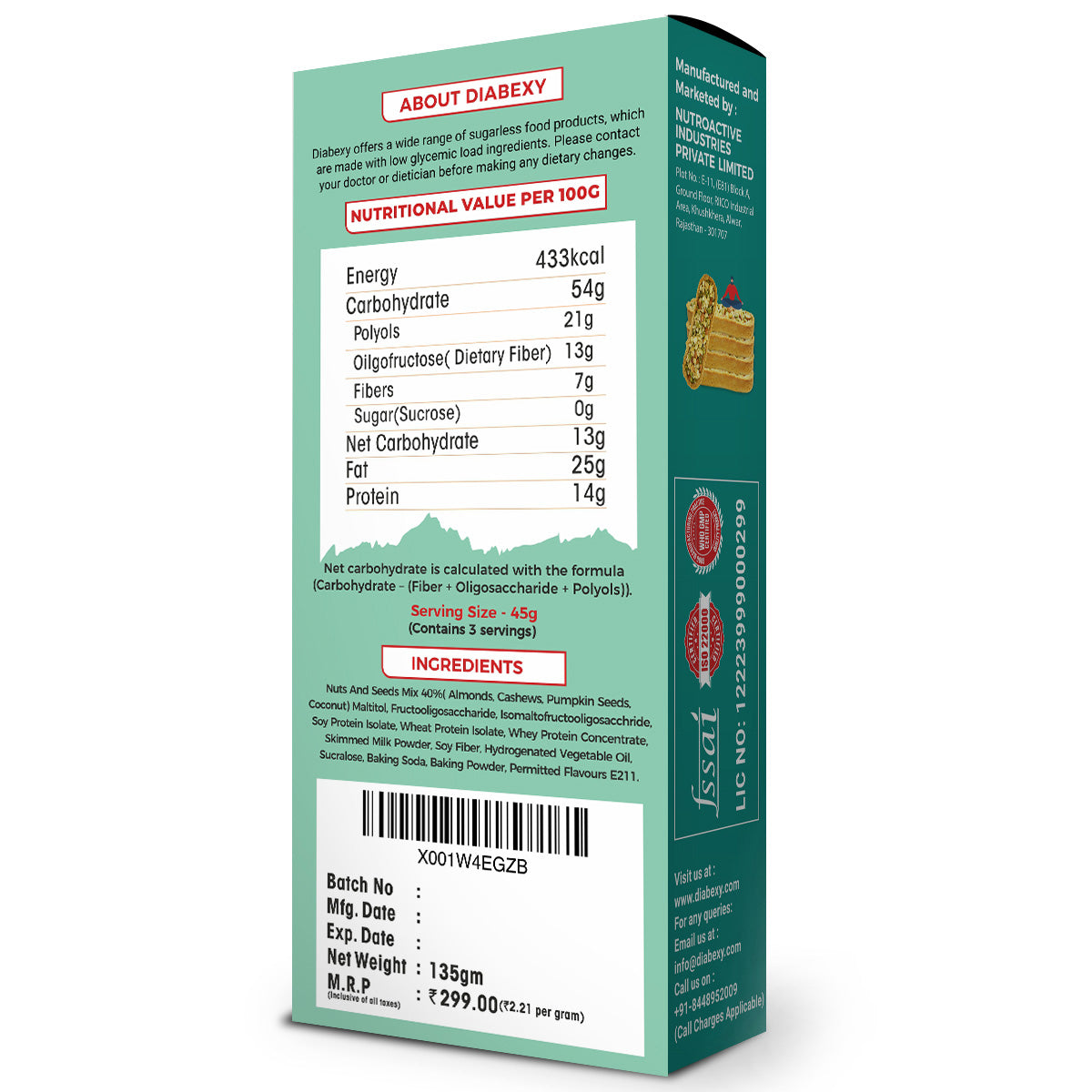 Diabexy Nuts Tart - Distacart