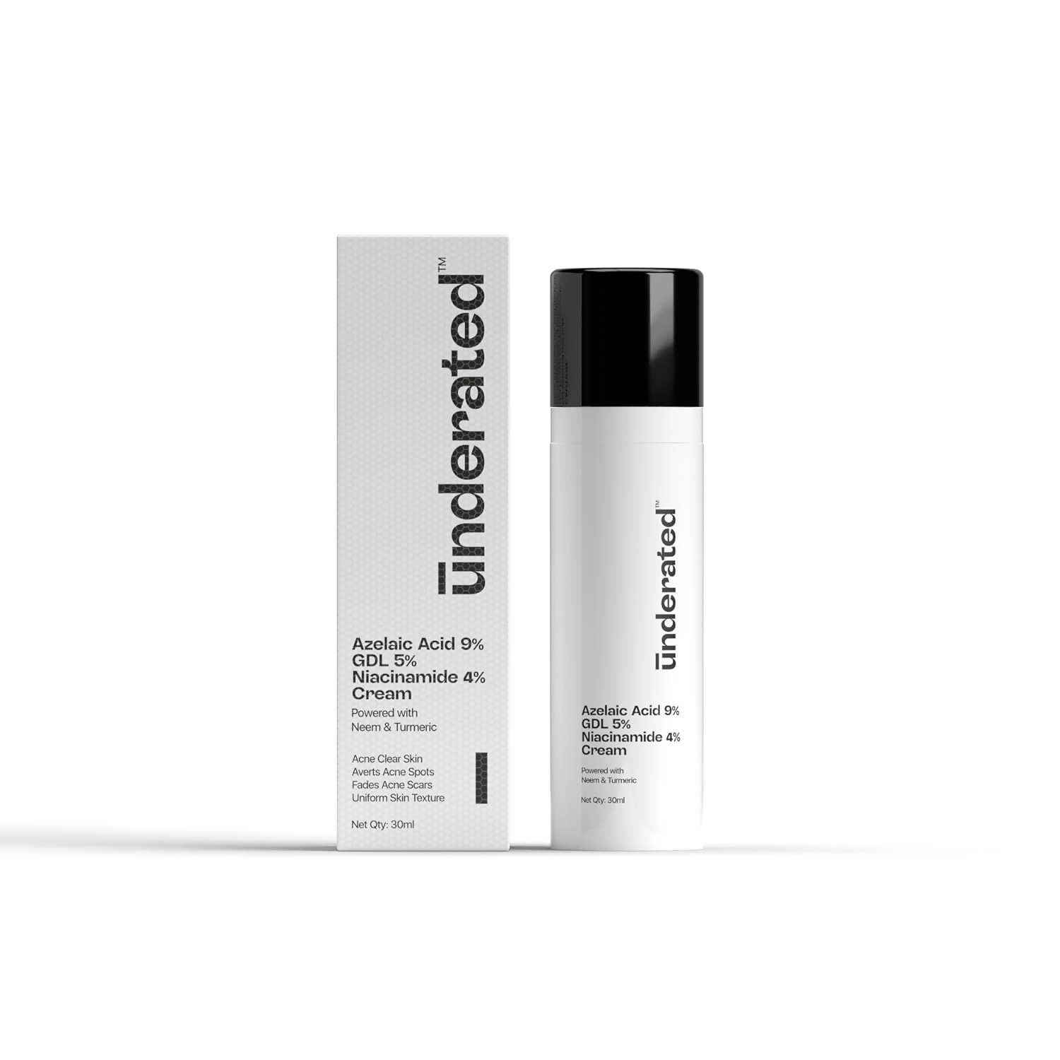 Underated Azelaic Acid 9% Gdl 5% Niacinamide 4% Cream Powered With Neem And Turmeric - Distacart