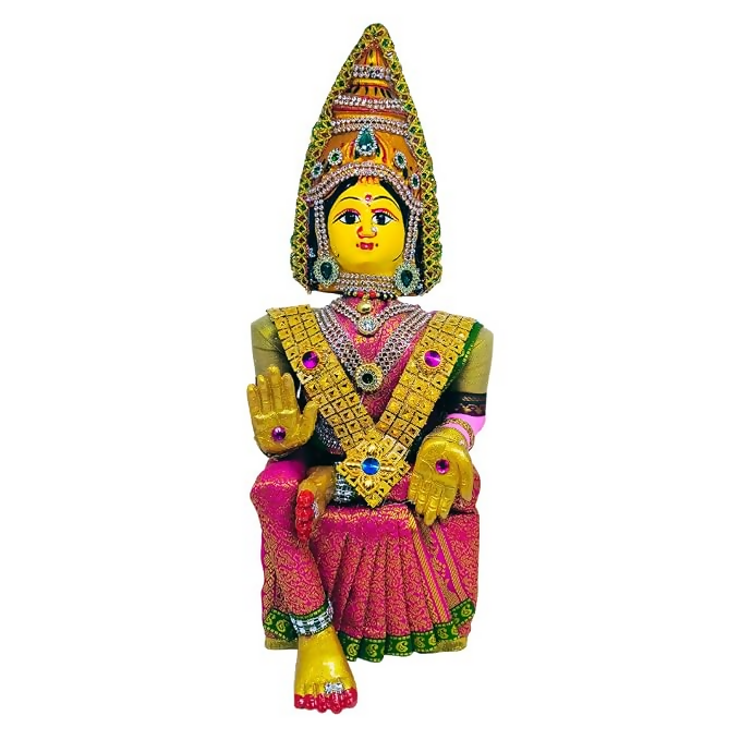 SRI YAGNAA - Varalakshmi Ammavari Decorated Doll - Pink - Dista