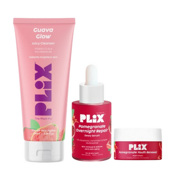 PLIX The Plant Fix 0.6% Retinol Dewy Serum, Anti Ageing Night Cream & Vitamin C Face Wash Cleanser - Distacart