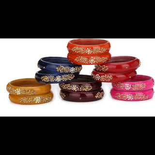Afast Bridal Wedding & Party Fashionable Colorful Glass Bangle/Kada Set, Pack Of 12 - Distacart