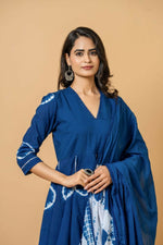 Thumbnail for Joban Fashion Blue Tie & Dye Cotton Suit Set - Distacart