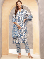 Thumbnail for Anouk Women Floral Printed Regular Kurta With Trousers & Dupatta