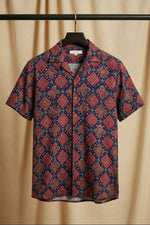 Thumbnail for Solace — Red Ajrakh Cotton Shirt by Hilo Design - Dista