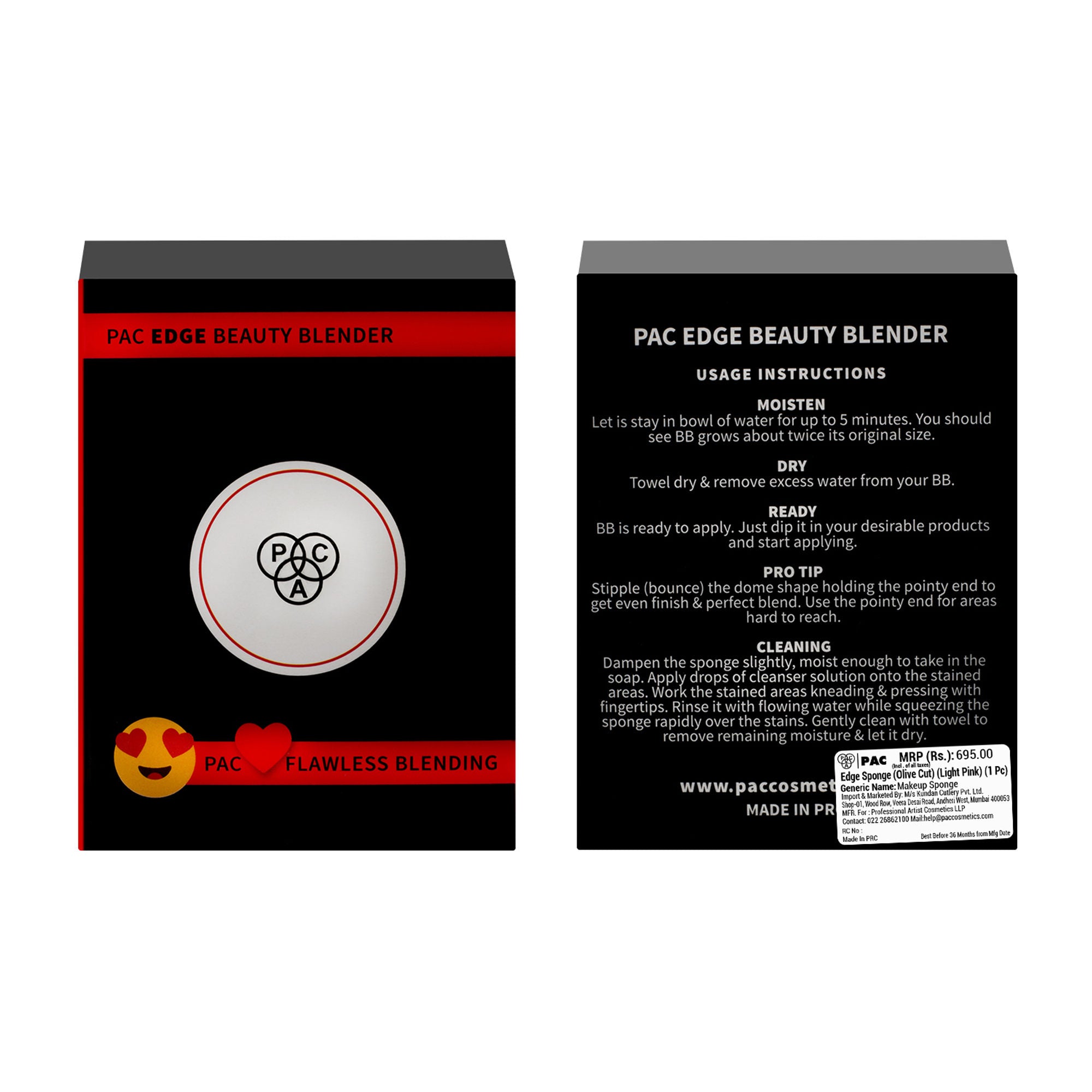 PAC Studio Edge Sponge Olive Cut - Light Pink 1 Pc