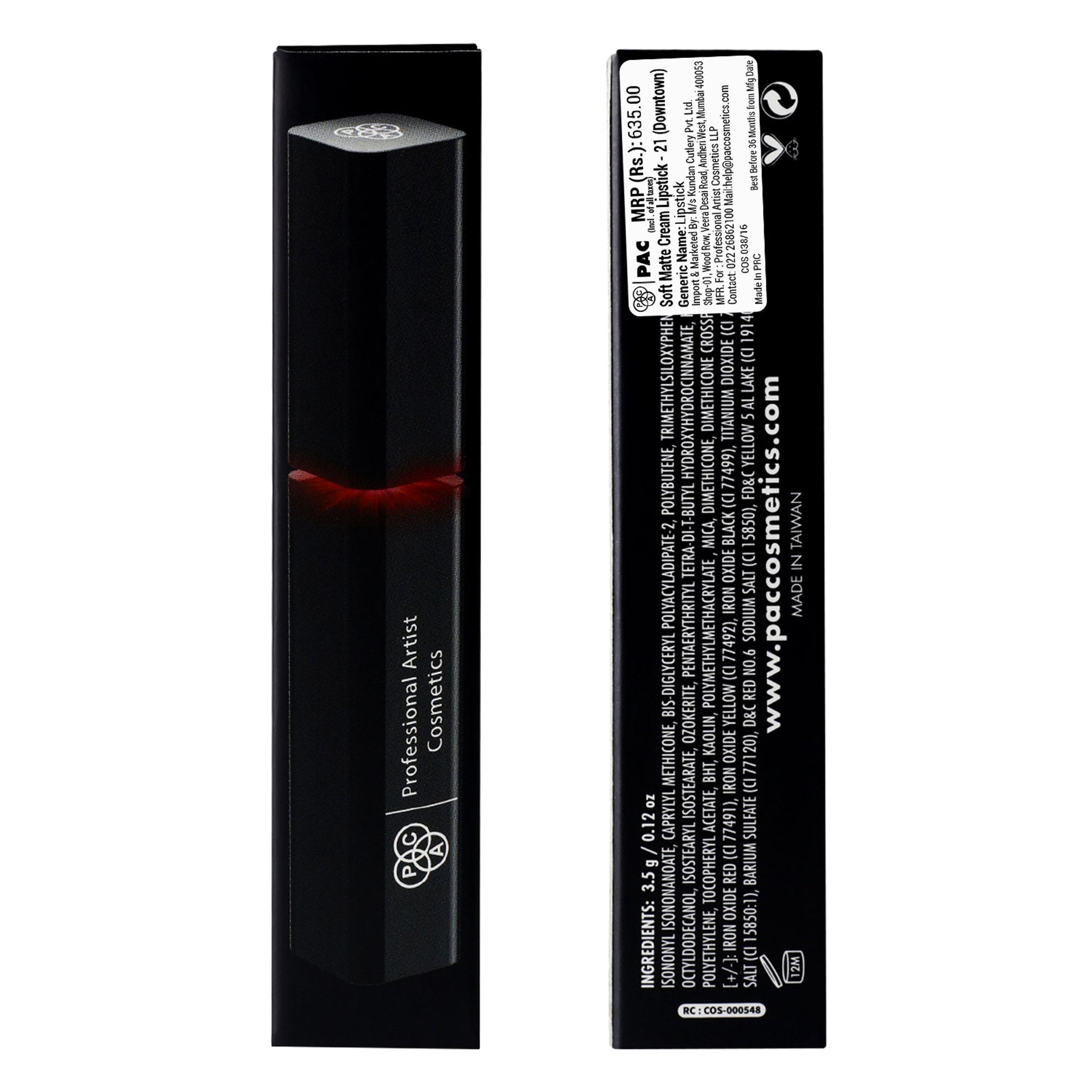 PAC Studio Soft Matte Cream Lipstick - 21 Downtown - Distacart