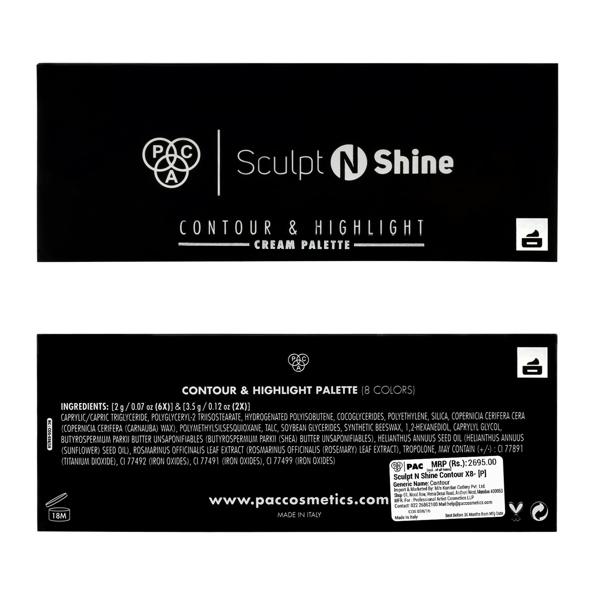 PAC Studio Sculpt N Shine Cream Contour X8 - Distacart