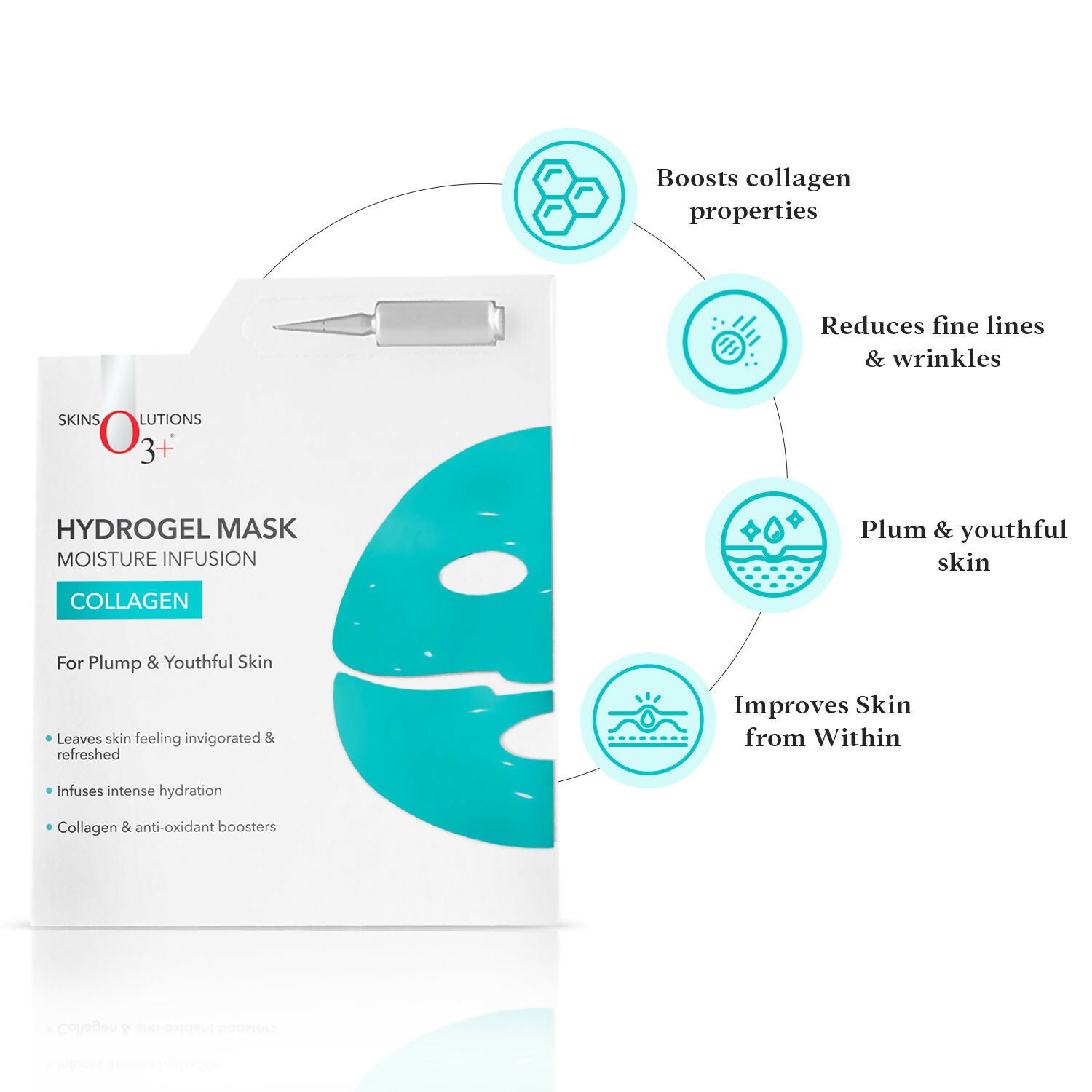 Professional O3+ Collagen Hydrogel Facial Mask For Bright & Plump Skin - Distacart