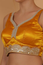 Thumbnail for Joban Fashion Silk Zari And Sequence Work Padded Blouse - Yellow