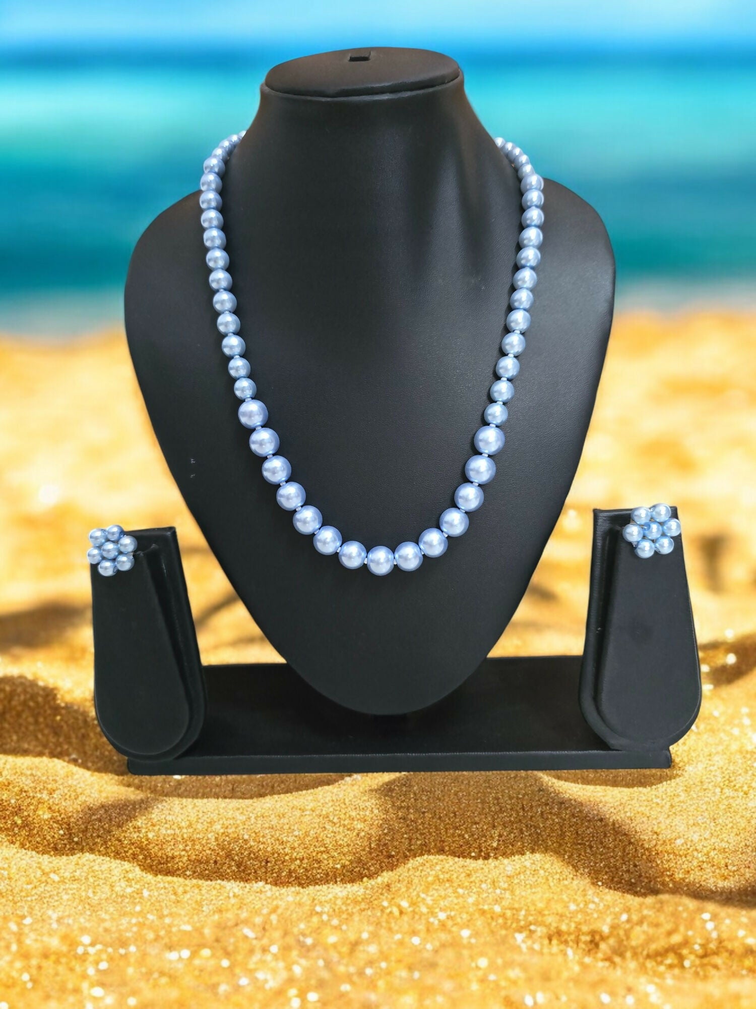 Inhanns Spectrum Everyday Pearl Sets - Single Strand - Teelblue - Distacart