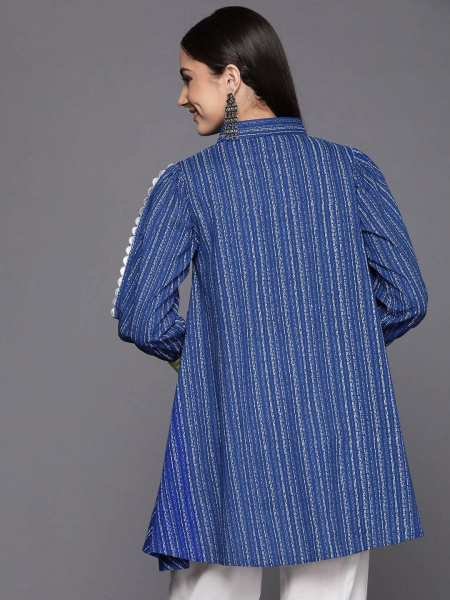 Ahalyaa Women Blue Cotton Printed Tunic - Distacart