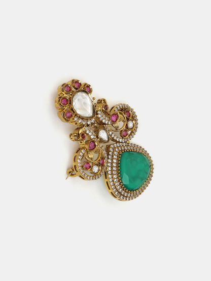 Ruby Raang Green Mosaic Brooch - Distacart