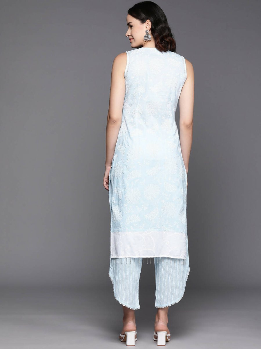 Ahalyaa Women's Traditional Wea Kurta Set - Aqua - Distacart