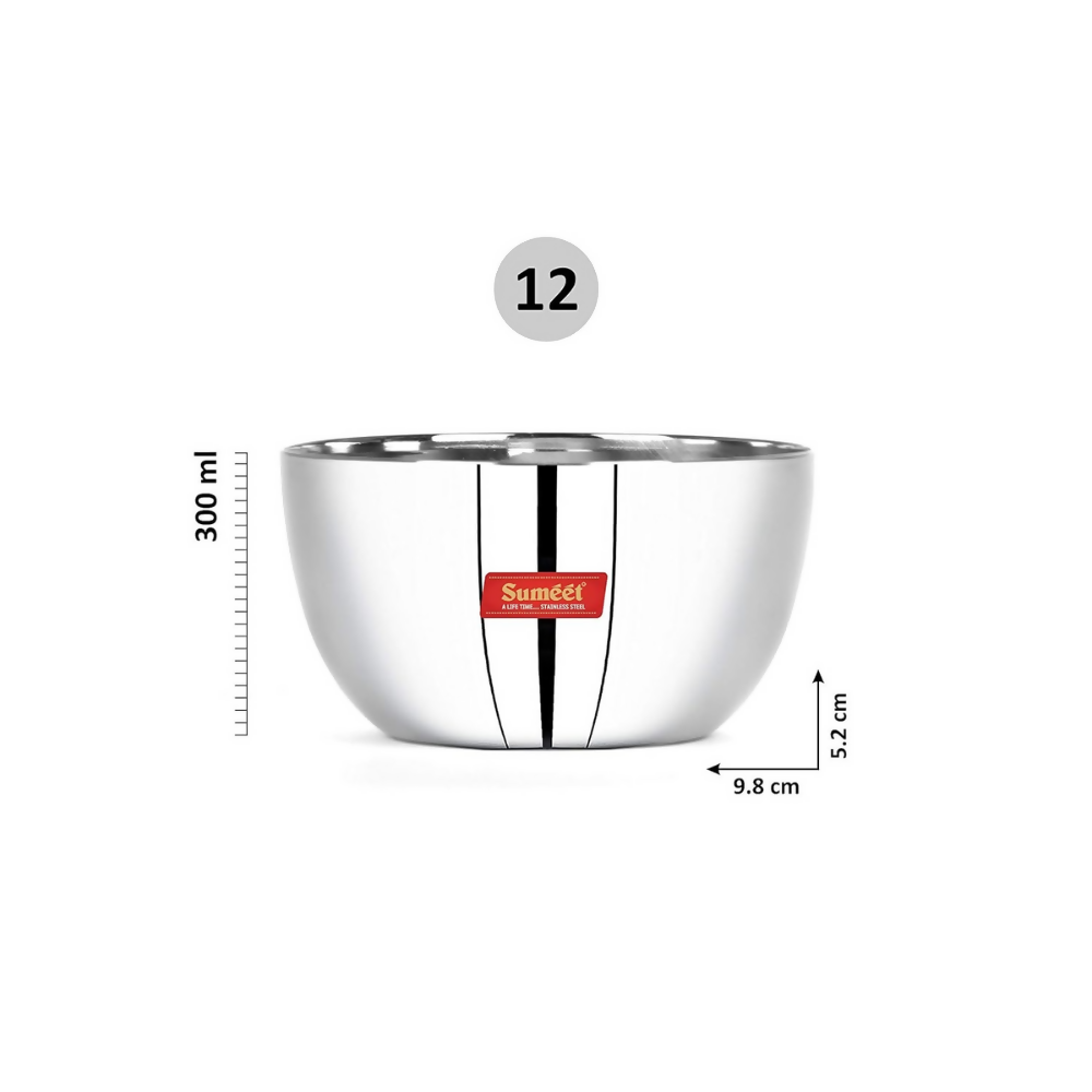 Sumeet Stainless Steel Big Apple Bowl - 9.8cm - Dista