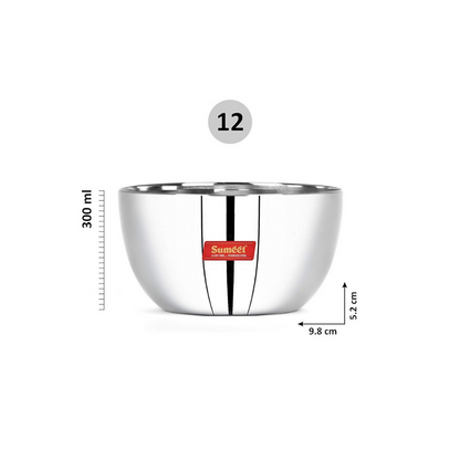 Sumeet Stainless Steel Big Apple Bowl - 9.8cm - Dista