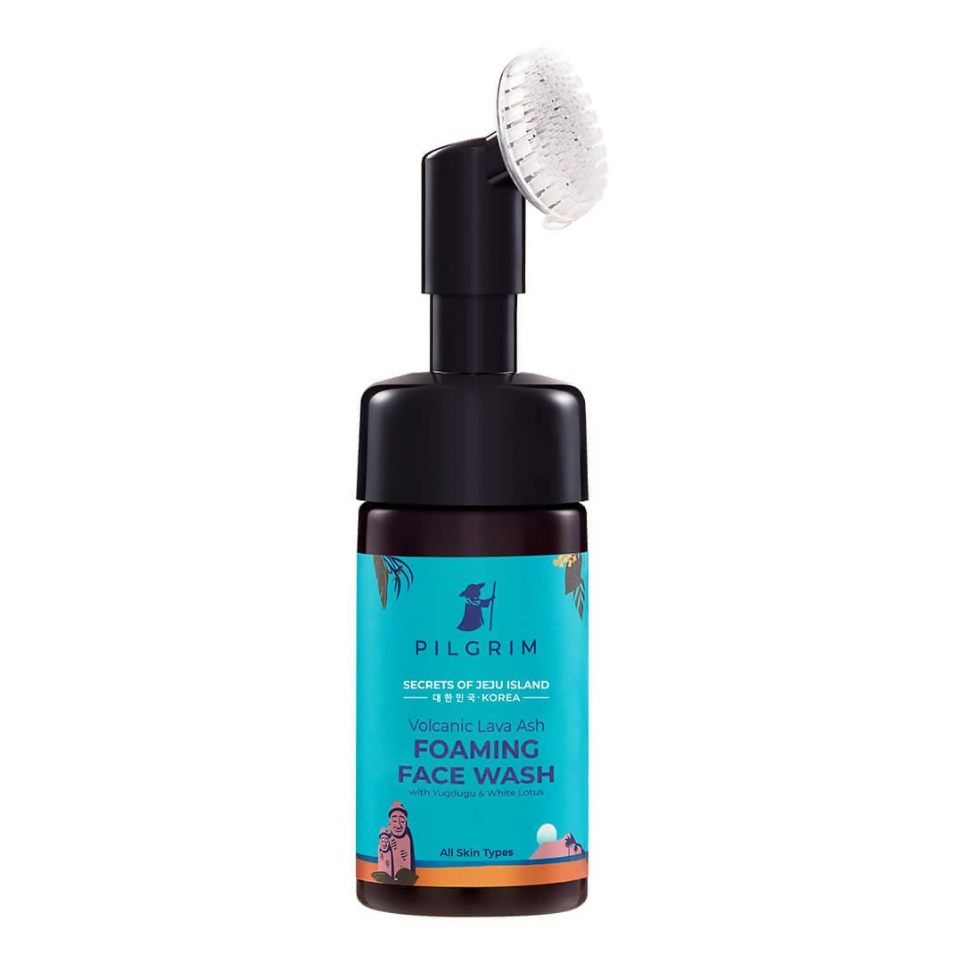 Pilgrim Volcanic Lava Ash Foaming Face Wash with Brush - Distacart