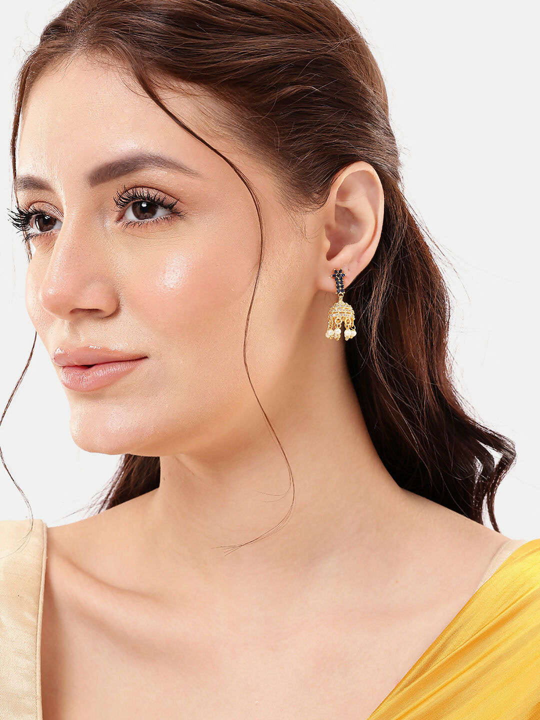 Nuyug 22K Gold Plated Sage Belle Mini Jhumki Earrings