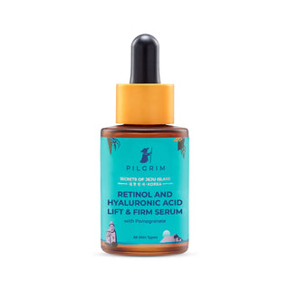 Pilgrim Korean 0.5% Retinol & 1% Hyaluronic Acid Lift & Firm Anti Aging Serum, Reduce Fine Lines & Wrinkles - Distacart