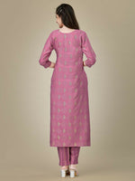 Thumbnail for Jyoti Fashion Women's Purple Rayon Embroidered Kurta Pant Set - Distacart