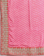 Thumbnail for Joban Fashion Georgette Pink, White Color Bandhani Saree